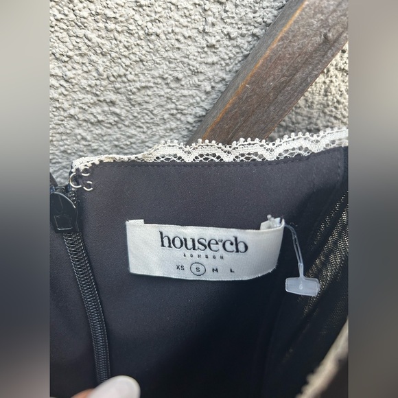 House of CB 'Mademoiselle' Black Satin Tulle Midi Dress - Picture 9 of 16